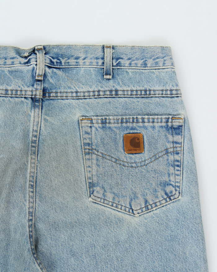 Vintage 1990s Carhartt Light Mud Wash Relaxed Straight Leg Distressed Denim Jeans - W38 L31