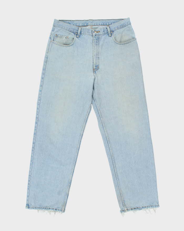 Vintage 1990s Polo Jeans Ralph Lauren Light Mud Wash Relaxed Straight Leg Denim Jeans - W36 L30