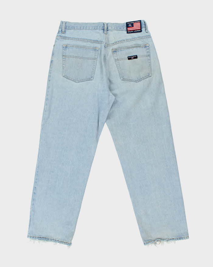 Vintage 1990s Polo Jeans Ralph Lauren Light Mud Wash Relaxed Straight Leg Denim Jeans - W36 L30