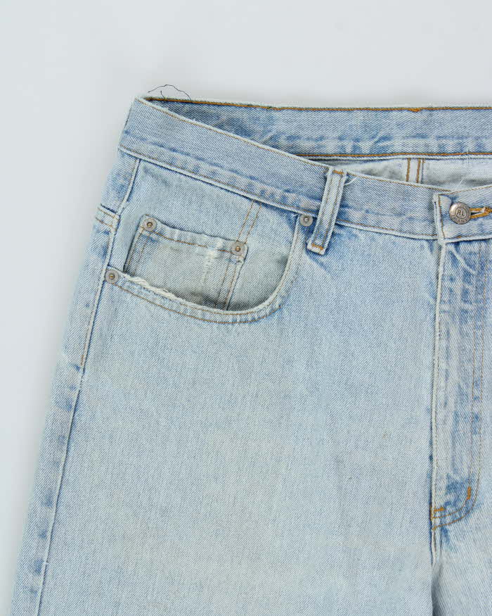 Vintage 1990s Polo Jeans Ralph Lauren Light Mud Wash Relaxed Straight Leg Denim Jeans - W36 L30