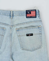 Vintage 1990s Polo Jeans Ralph Lauren Light Mud Wash Relaxed Straight Leg Denim Jeans - W36 L30