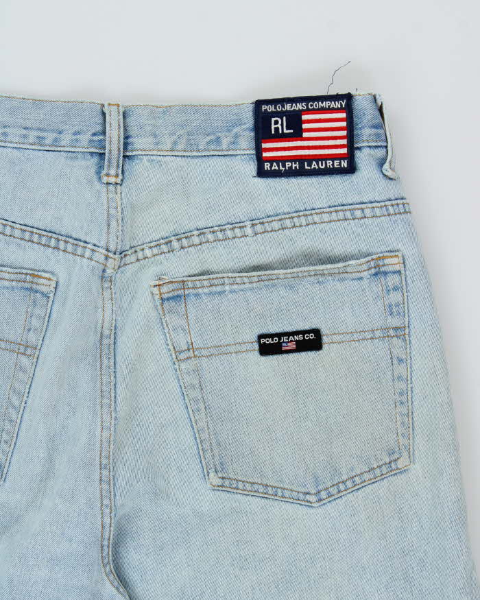 Vintage 1990s Polo Jeans Ralph Lauren Light Mud Wash Relaxed Straight Leg Denim Jeans - W36 L30