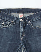 Vintage Y2K 00s True Religion Made In USA Flap Pocket Indigo Low Rise Straight Leg Denim Jeans - W32 L32