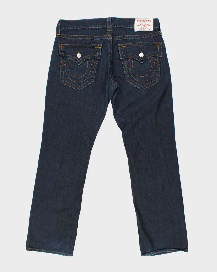 Vintage True Religion Raw Flap Pocket Low Rise Straight Leg Denim Jeans - W38 L34