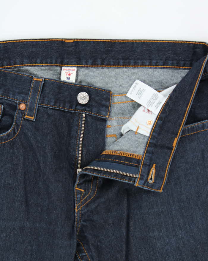 Vintage True Religion Raw Flap Pocket Low Rise Straight Leg Denim Jeans - W38 L34