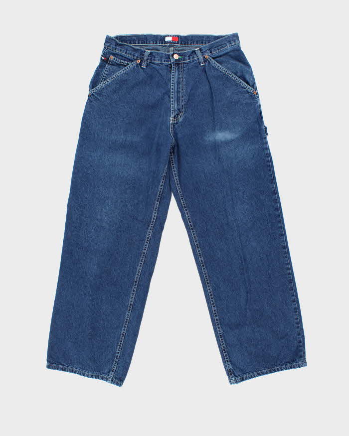 Vintage 1990s Tommy Hilfiger Wide Leg Denim Carpenter Jeans - W34 L30