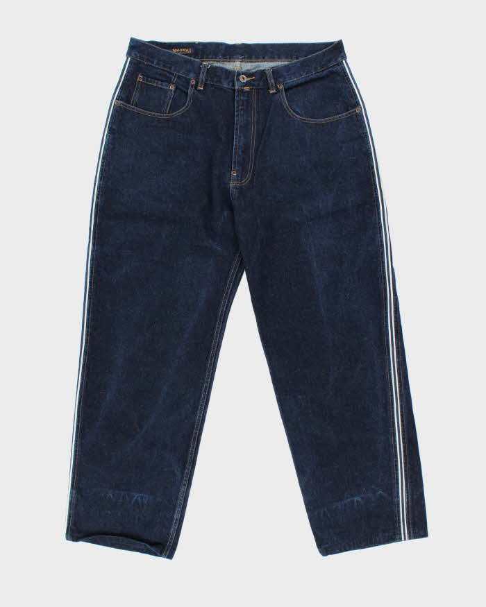 Vintage Y2K 00s Nautica Marine Denim Raw Selvedge Wide Leg Jeans - W38 L30