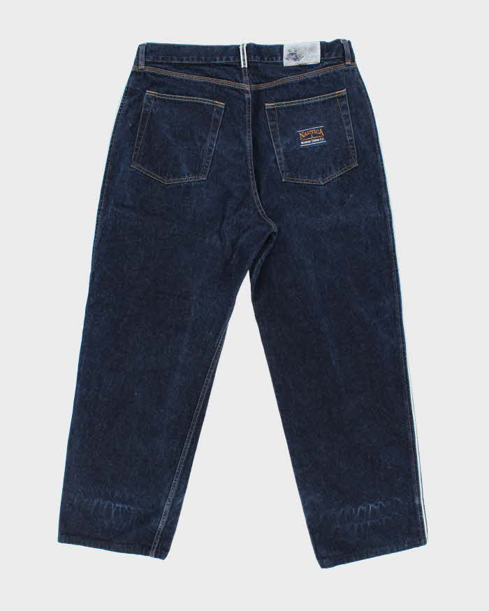 Vintage Y2K 00s Nautica Marine Denim Raw Selvedge Wide Leg Jeans - W38 L30