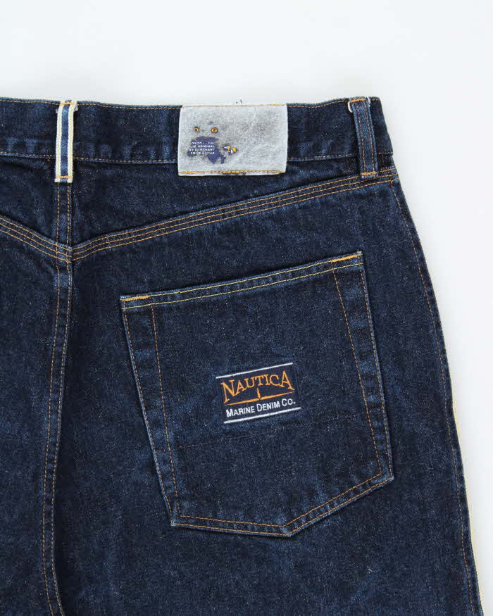Vintage Y2K 00s Nautica Marine Denim Raw Selvedge Wide Leg Jeans - W38 L30