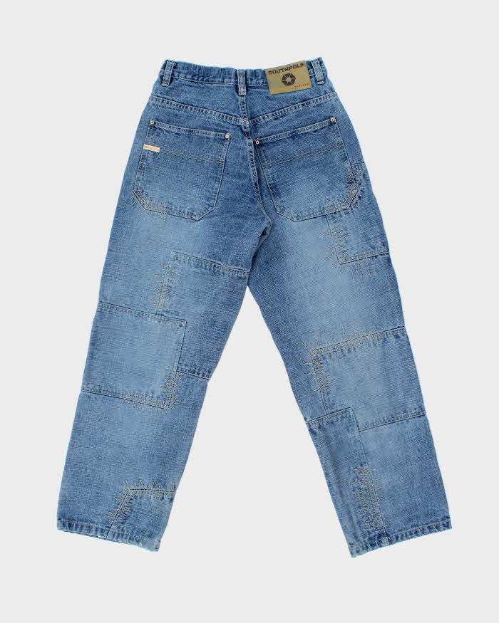 Vintage Y2K 00s Southpole Patchwork Relaxed Straight Leg Denim Jeans - W28 L30