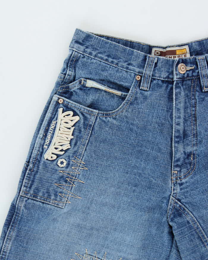 Vintage Y2K 00s Southpole Patchwork Relaxed Straight Leg Denim Jeans - W28 L30