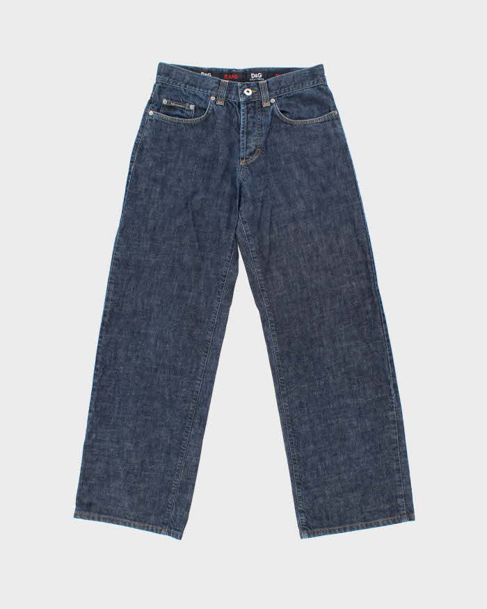 Vintage Y2K 00s D&G Low Rise Indigo Denim Wide Leg Jeans - W30 L32