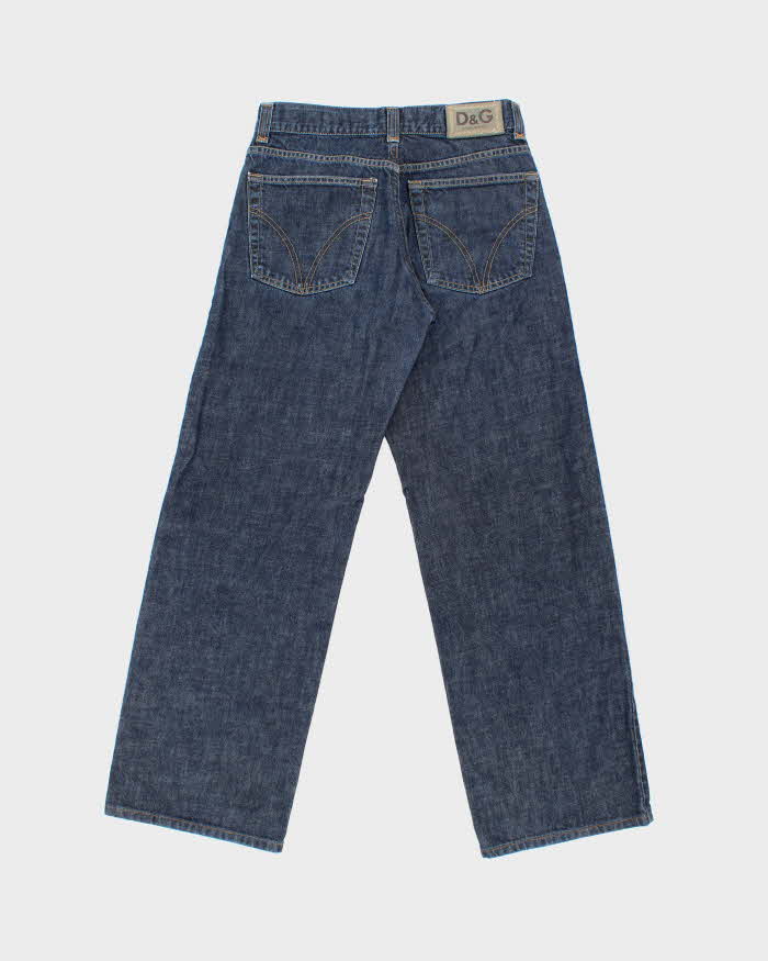 Vintage Y2K 00s D&G Low Rise Indigo Denim Wide Leg Jeans - W30 L32