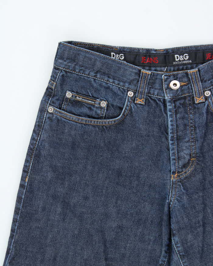 Vintage Y2K 00s D&G Low Rise Indigo Denim Wide Leg Jeans - W30 L32