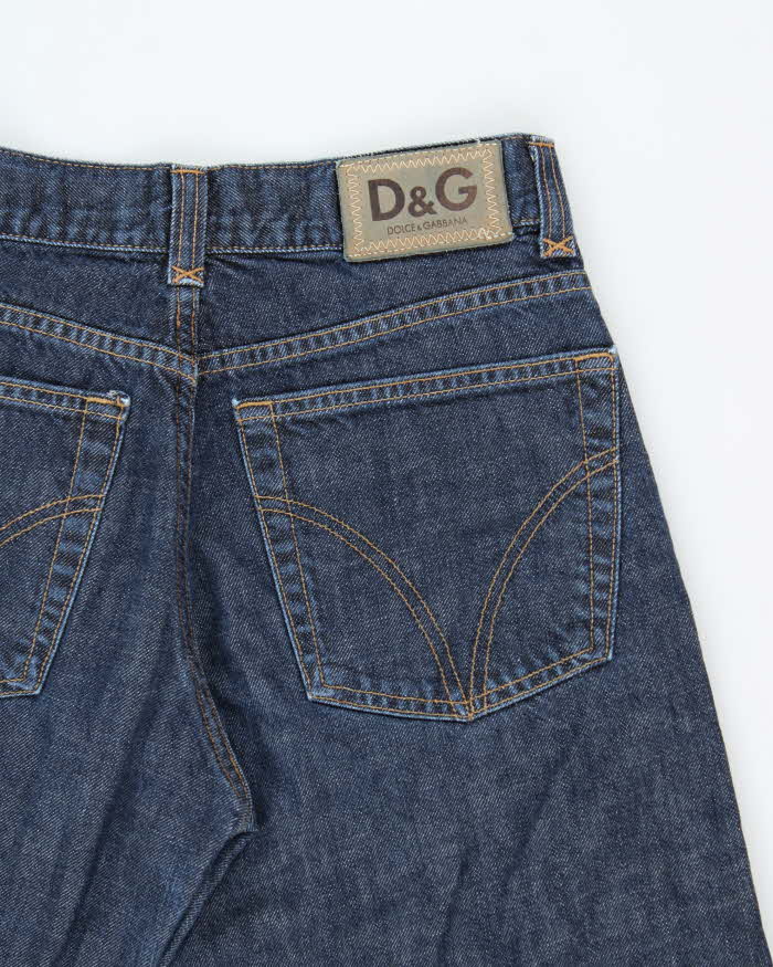 Vintage Y2K 00s D&G Low Rise Indigo Denim Wide Leg Jeans - W30 L32