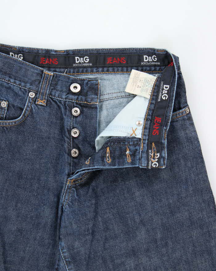 Vintage Y2K 00s D&G Low Rise Indigo Denim Wide Leg Jeans - W30 L32