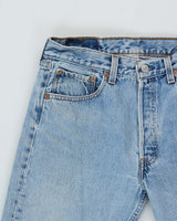 Vintage 1996 Levi's 501 Red Batwing Made In USA Straight Leg Denim Jeans - W30 L29
