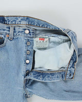 Vintage 1996 Levi's 501 Red Batwing Made In USA Straight Leg Denim Jeans - W30 L29