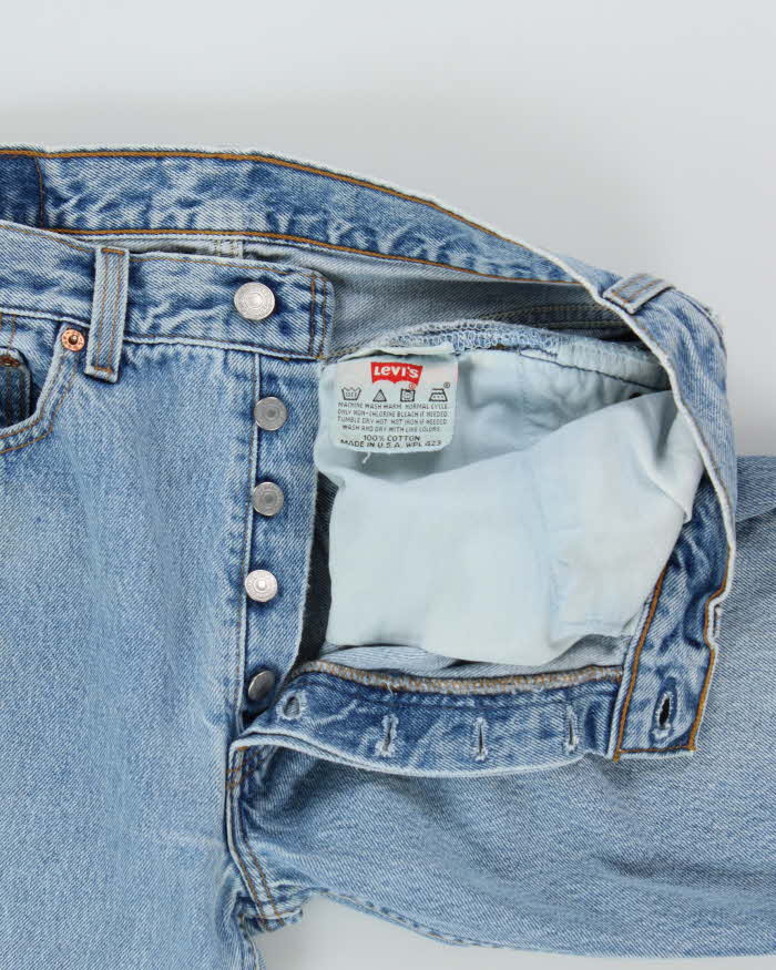 Vintage 1996 Levi's 501 Red Batwing Made In USA Straight Leg Denim Jeans - W30 L29