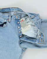 Vintage 1995 Levi's 501xx Red Batwing Made In USA Straight Leg Denim Jeans - W28 L32