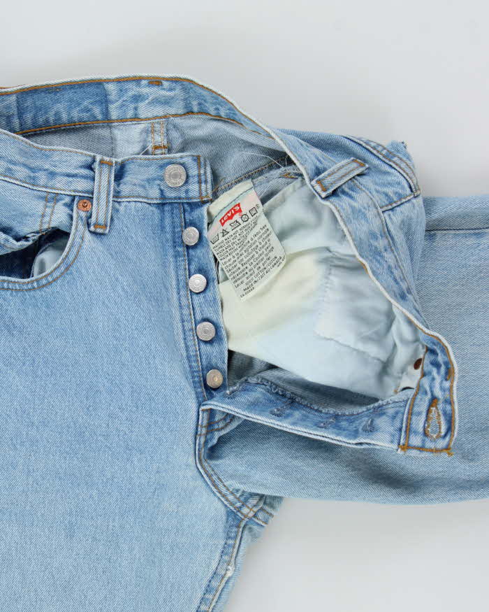 Vintage 1995 Levi's 501xx Red Batwing Made In USA Straight Leg Denim Jeans - W28 L32