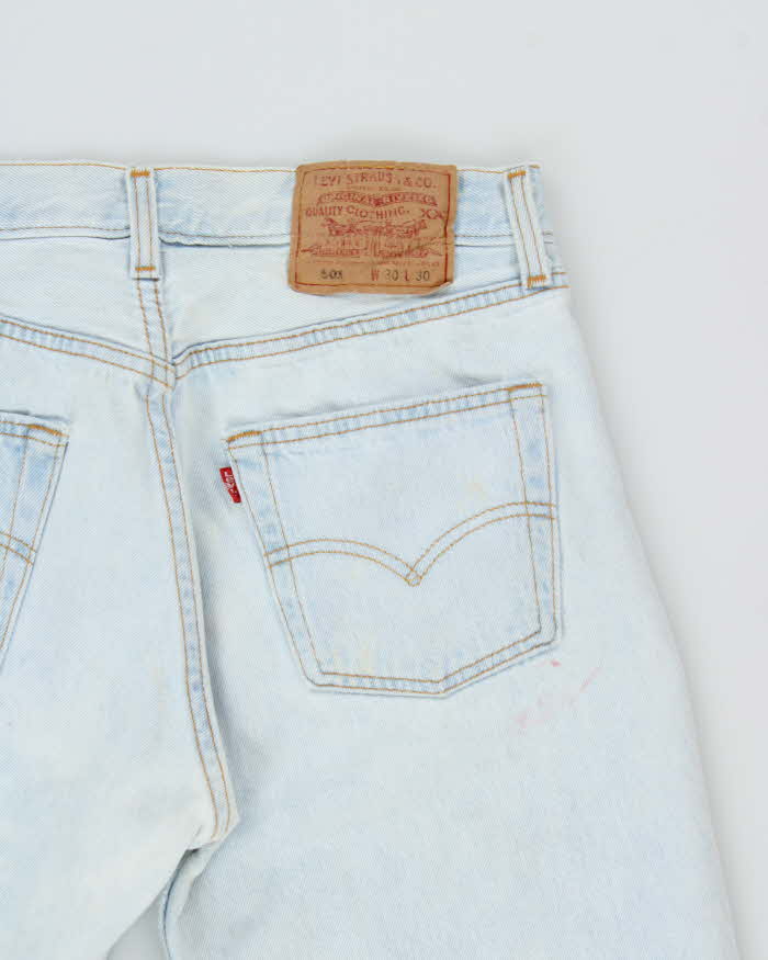 Vintage 1995 Levi's 501 Red Batwing Made In USA Straight Leg Denim Jeans - W30 L30