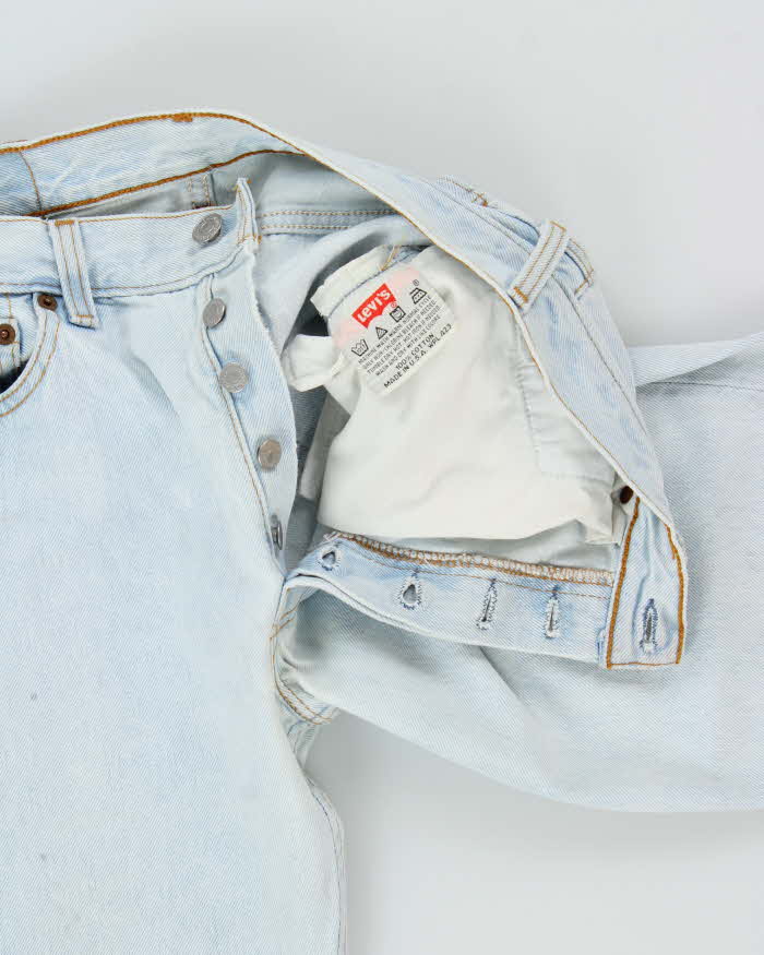 Vintage 1995 Levi's 501 Red Batwing Made In USA Straight Leg Denim Jeans - W30 L30