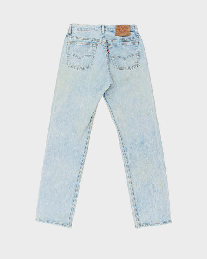 Vintage 1989 Levi's 501 Red Batwing Made In USA Acid Wash Straight Leg Denim Jeans - W29 L31