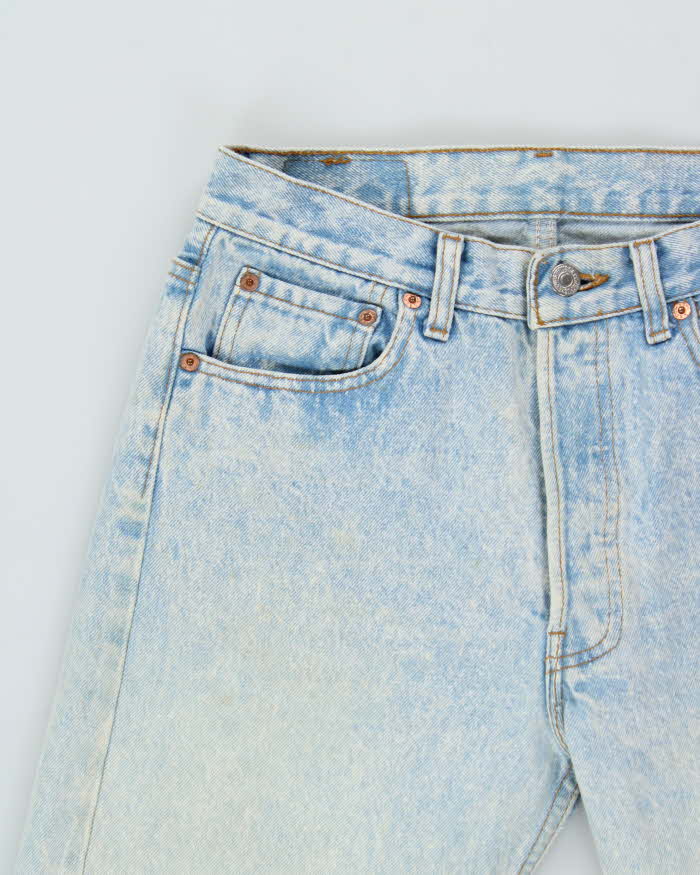 Vintage 1989 Levi's 501 Red Batwing Made In USA Acid Wash Straight Leg Denim Jeans - W29 L31