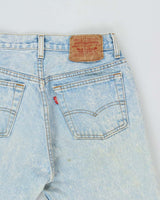 Vintage 1989 Levi's 501 Red Batwing Made In USA Acid Wash Straight Leg Denim Jeans - W29 L31