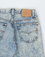 Vintage 1998 Levi's 501 Red Batwing Made In USA Acid Wash Straight Leg Denim Jeans - W32 L28