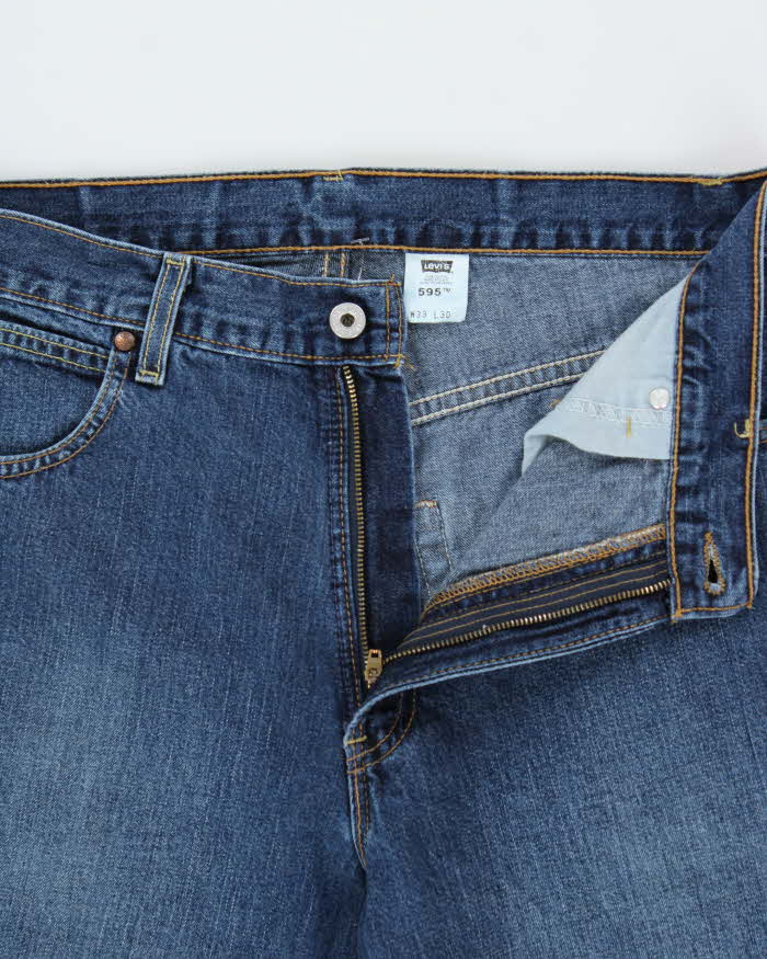 Vintage 1999 Levi's 595 Batwing Made In USA Wide Leg Denim Jeans - W33 L29