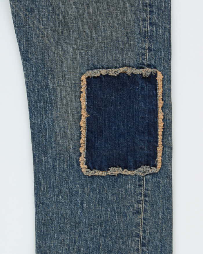 Vintage Y2K 2003 Levi's 501 Batwing Straight Leg Distressed Patchwork Denim Jeans - W31 L34