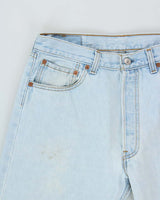Vintage 1996 Levi's 501 Red Batwing Made In Canada Straight Leg Denim Jeans - W32 L33