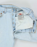 Vintage 1996 Levi's 501 Red Batwing Made In Canada Straight Leg Denim Jeans - W32 L33