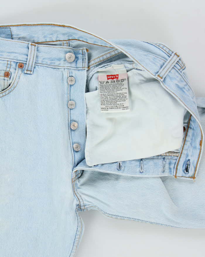 Vintage 1996 Levi's 501 Red Batwing Made In Canada Straight Leg Denim Jeans - W32 L33