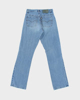Vintage 1990s Silver Clothing Made In Canada Striped Bootcut Denim Jeans - W29 L31