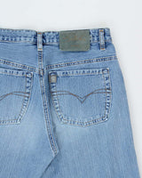 Vintage 1990s Silver Clothing Made In Canada Striped Bootcut Denim Jeans - W29 L31