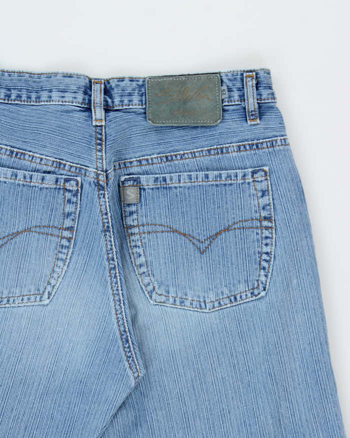 Vintage 1990s Silver Clothing Made In Canada Striped Bootcut Denim Jeans - W29 L31