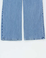 Vintage 1990s Silver Clothing Made In Canada Striped Bootcut Denim Jeans - W29 L31