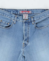 Vintage 1990s Silver Clothing Made In Canada Striped Bootcut Denim Jeans - W29 L31