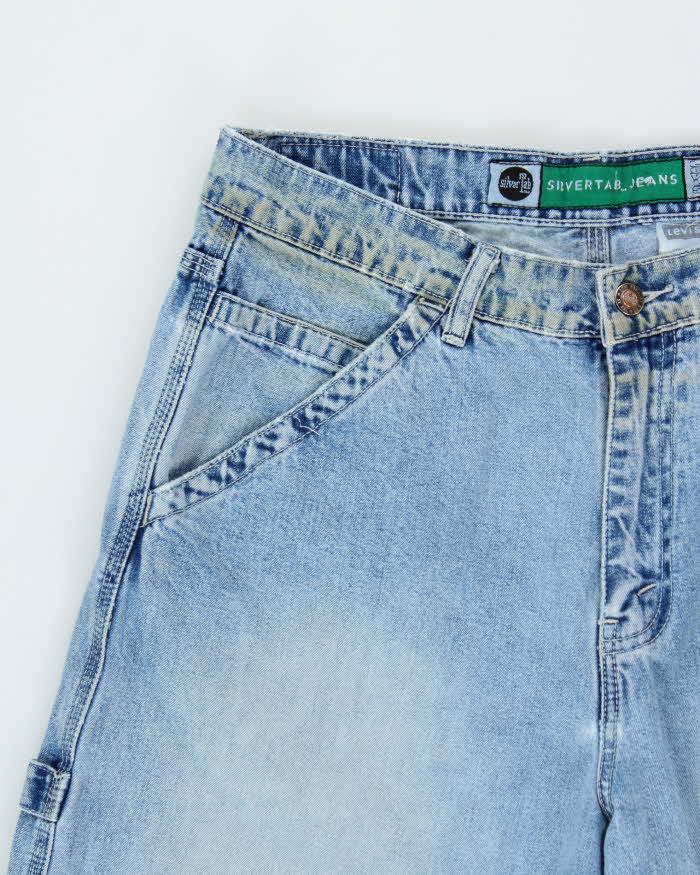 Vintage 1990s Levi's SilverTab Batwing Wide Leg Denim Carpenter Jeans - W32 L28
