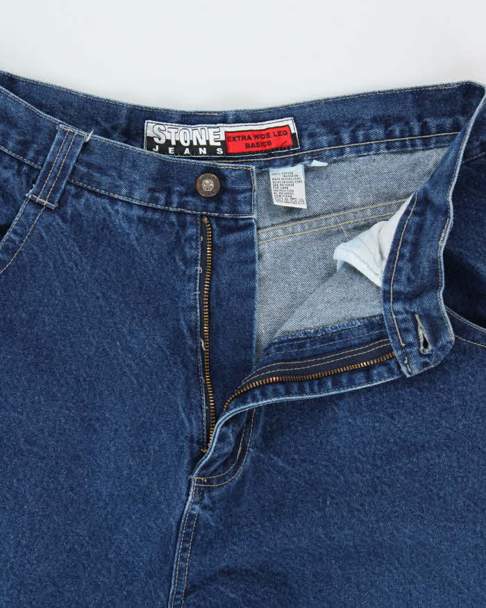 Vintage 1990s Stone26 Ultra Wide Leg Baggy Denim Skater Jeans - W34 L28