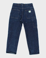 Vintage 1990s Key Imperial Workwear Wide Leg Indigo Denim Carpenter Jeans - W38 L32