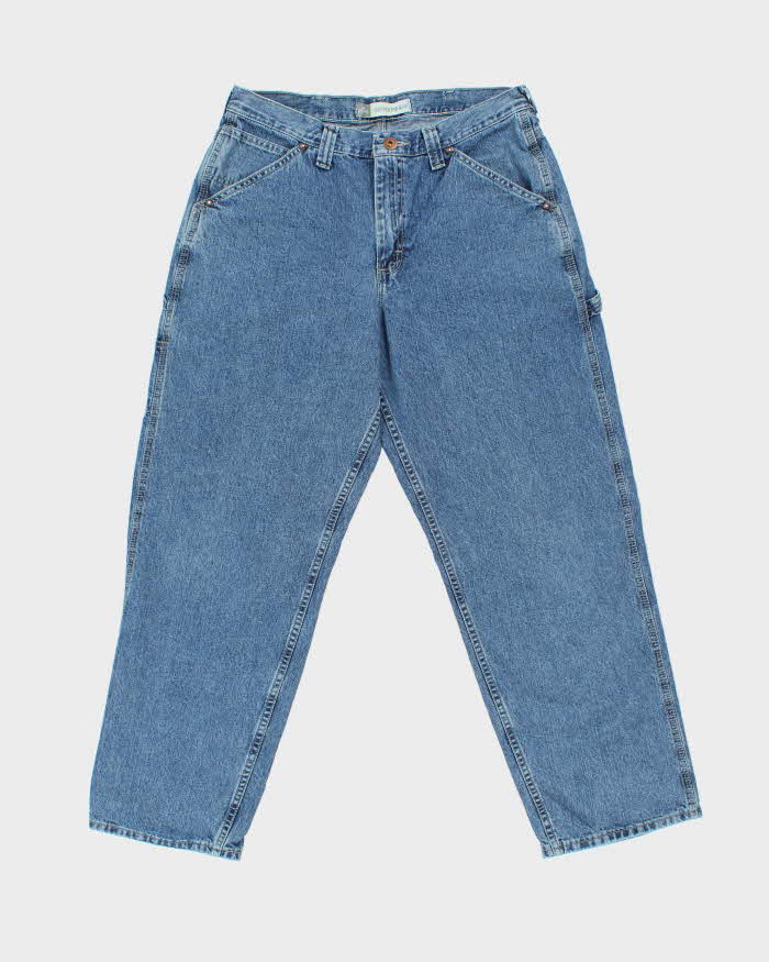 Vintage Y2K 00s Lee Dungarees Wide Leg Denim Carpenter Jeans - W34 L30