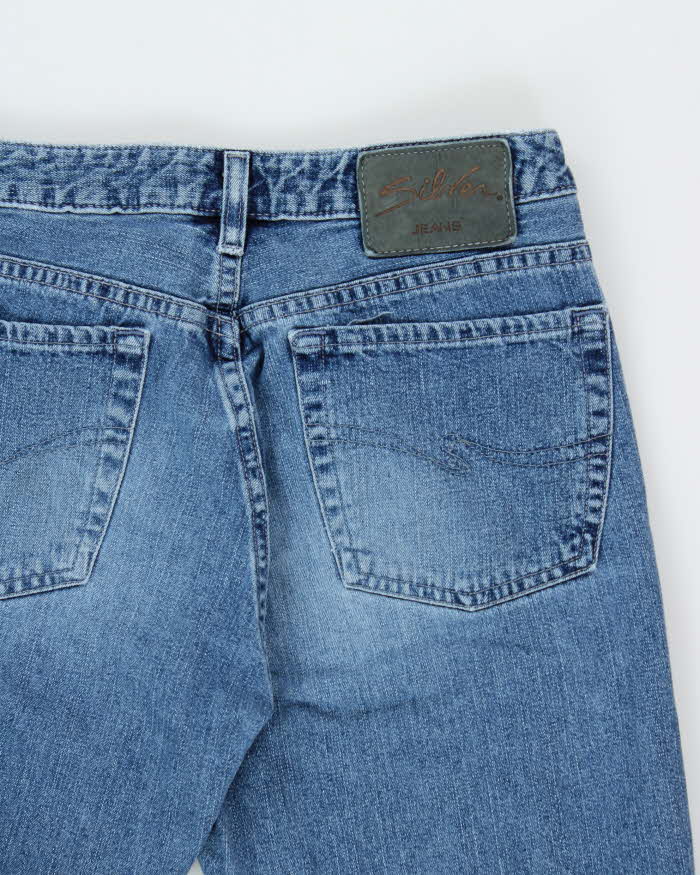 Vintage 1990s Silver Low Rise Bootcut Denim Jeans - W29 L31