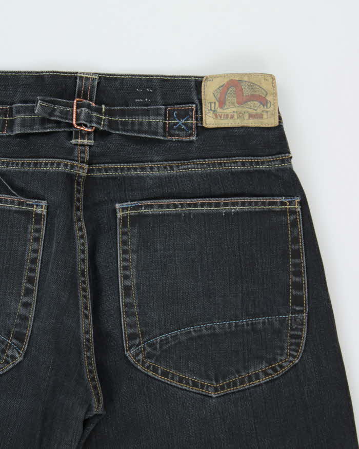Vintage 2006 Evisu x Puma True Love Wide Leg Cinch Back Denim Jeans - W33 L30