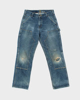 Vintage Carhartt Double Knee Distressed Denim Relaxed Straight Leg Carpenter Jeans - W30 L30