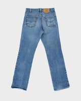 Vintage 1993 Levi's 517 Orange Tab Red Batwing Made In USA Denim Bootcut Jeans - W31 L32