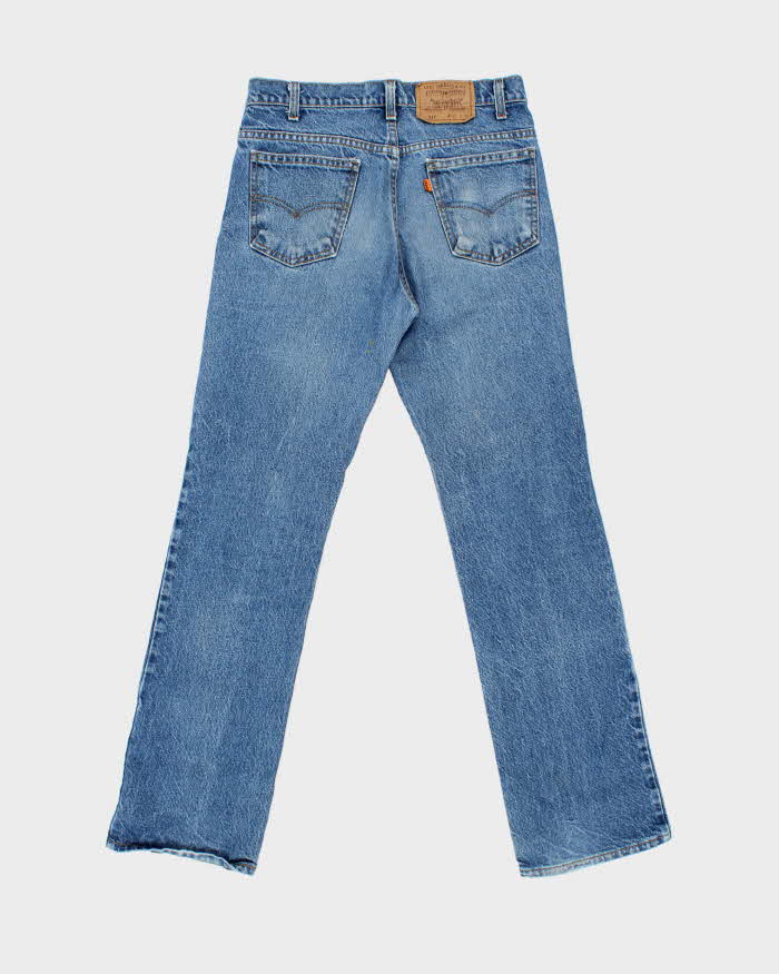 Vintage 1993 Levi's 517 Orange Tab Red Batwing Made In USA Denim Bootcut Jeans - W31 L32